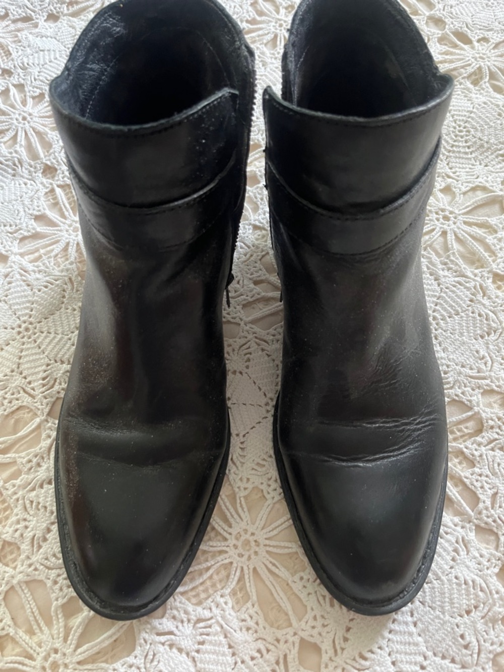 Born Black Leather Ankle Boots